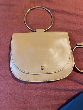 Madison West Tan Ring-Handle Mini Crossbody